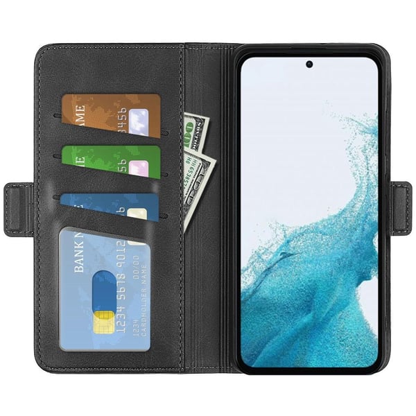SKALO Samsung A54 5G Premium Wallet Flip Cover - Sort