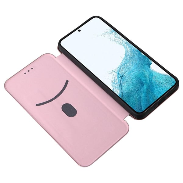 SKALO Samsung A54 5G Carbon Fiber Pungetui - Rosa guld
