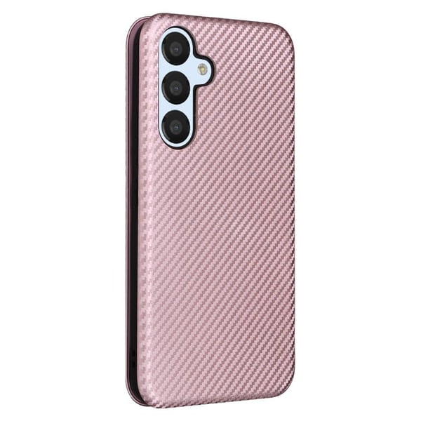 SKALO Samsung A54 5G Carbon Fiber Pungetui - Rosa guld