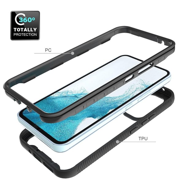 SKALO Samsung A54 5G Stødsikker Clear Hybrid Cover - Rød