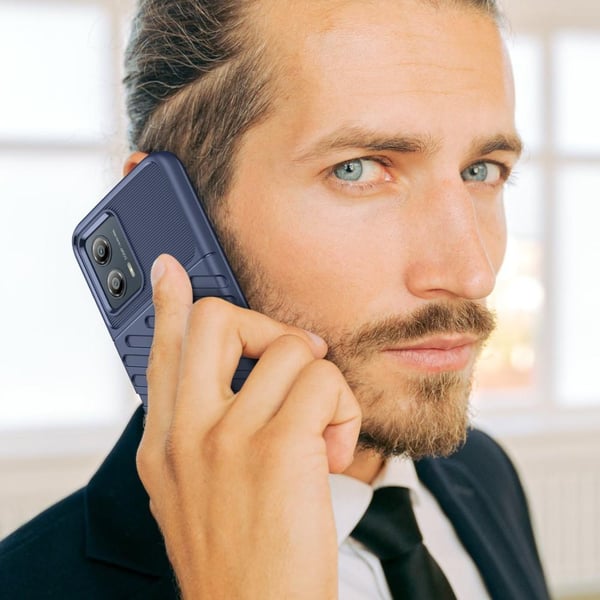 SKALO Motorola Moto G53 5G Twill TPU-cover - Blå