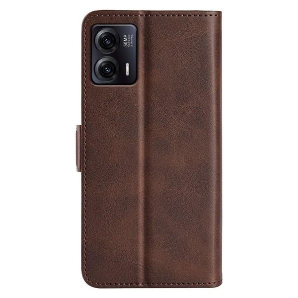 SKALO Motorola Moto G73 5G Premium Wallet Flip Cover - Brun