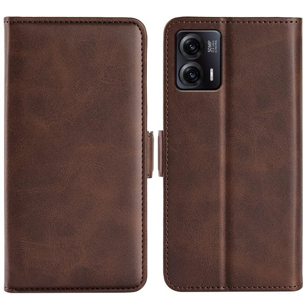 SKALO Motorola Moto G73 5G Premium Wallet Flip Cover - Brun