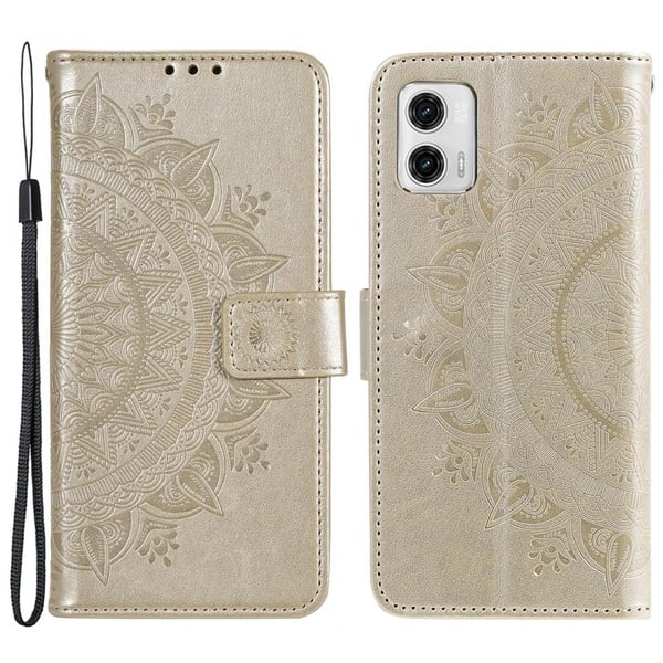 SKALO Motorola Moto G73 5G Mandala lompakkokotelo - Kulta