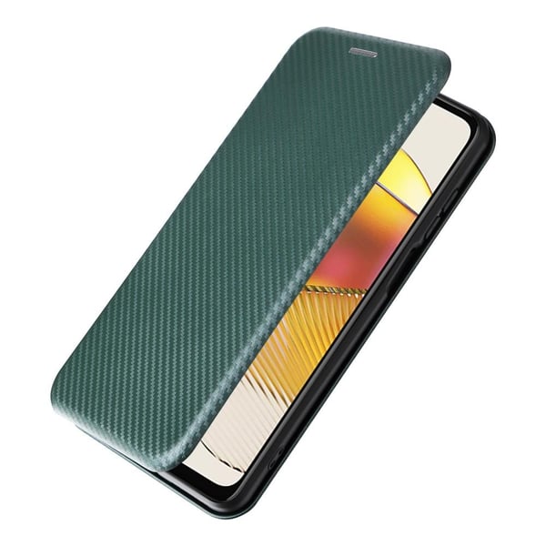 SKALO Motorola Moto G73 5G Carbon Fiber Pungetui - Grøn