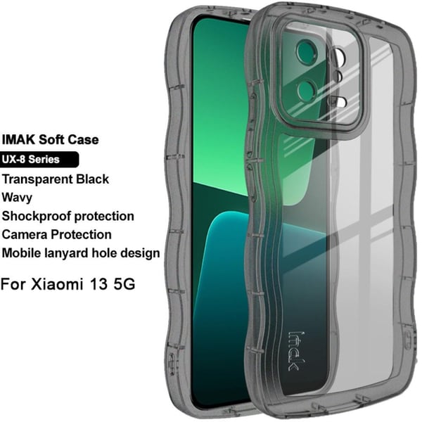 IMAK Xiaomi 13 5G Ekstra stærk Wave TPU-cover - Sort