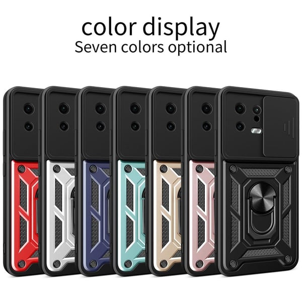 SKALO Xiaomi 13 5G Armor Hybrid Metal Ring Camera Slider - Sort