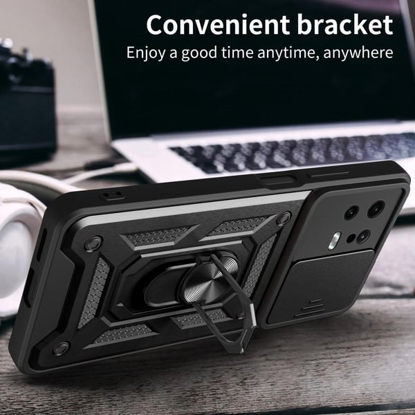 SKALO Xiaomi 13 5G Armor Hybrid Metal Ring Camera Slider - Blå