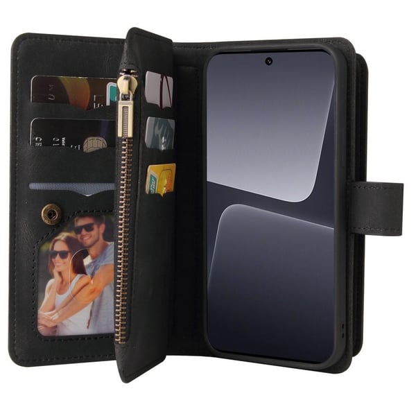 SKALO Xiaomi 13 Pro 5G Big Wallet 17-RUM Pungetui - Sort