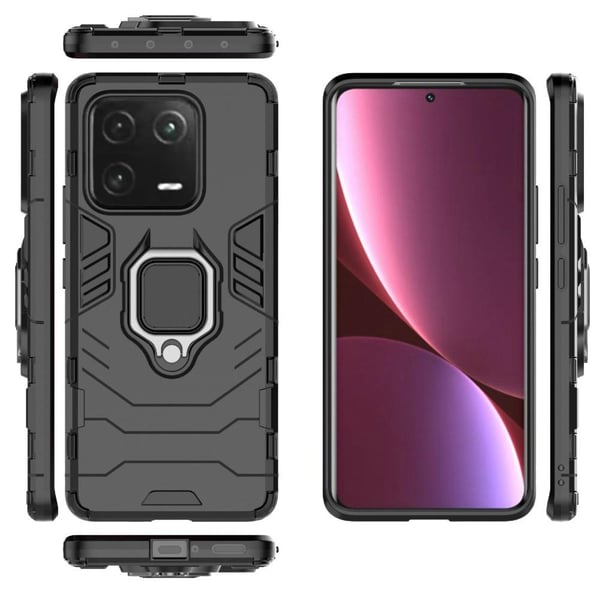 SKALO Xiaomi 13 Pro 5G Armor Hybrid metal ring cover - Sort