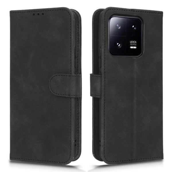 SKALO Xiaomi 13 Pro 5G Matt PU-læderpungetui - Sort