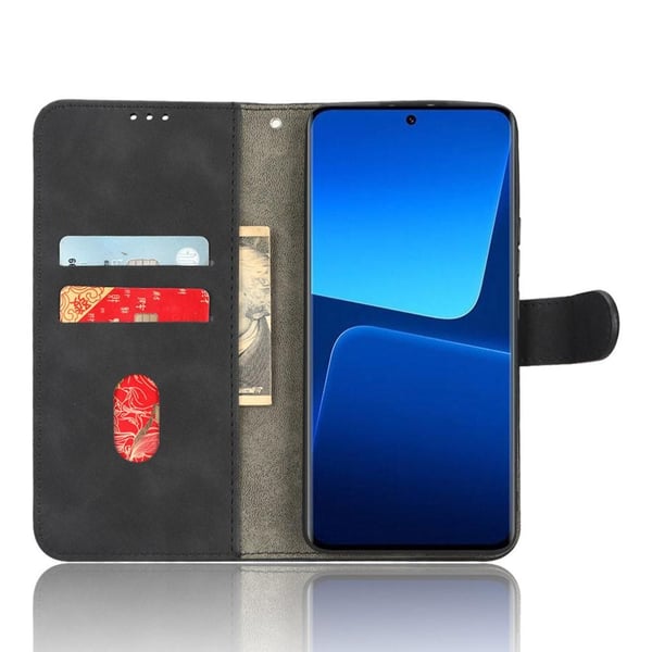SKALO Xiaomi 13 Pro 5G Matt PU-læderpungetui - Sort