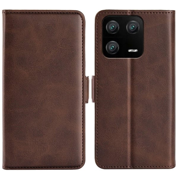 SKALO Xiaomi 13 Pro 5G Premium Wallet Flip Cover - Brun