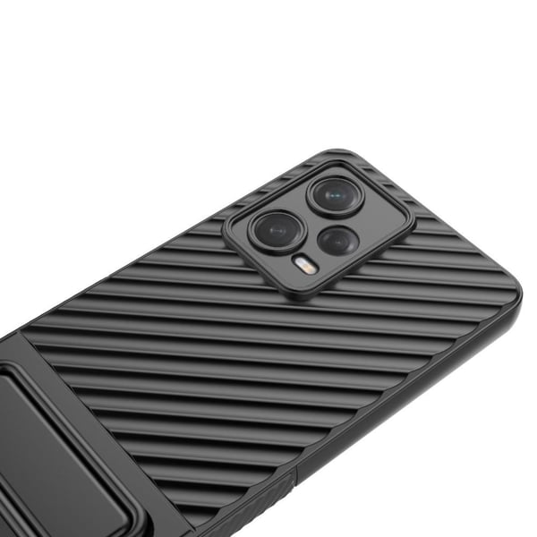SKALO Xiaomi Redmi Note 12 Pro 5G Twill 2.0 TPU-Cover med rack - Sort