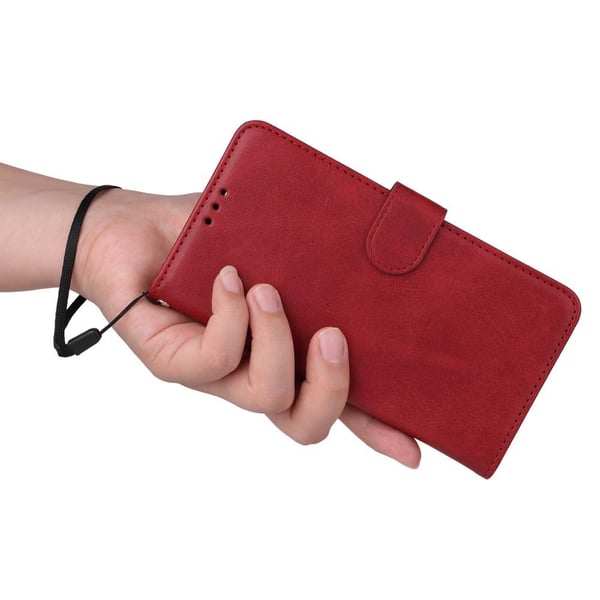 SKALO Xiaomi Redmi Note 12 Pro 5G Lompakkokotelo PU-nahkaa - Punainen