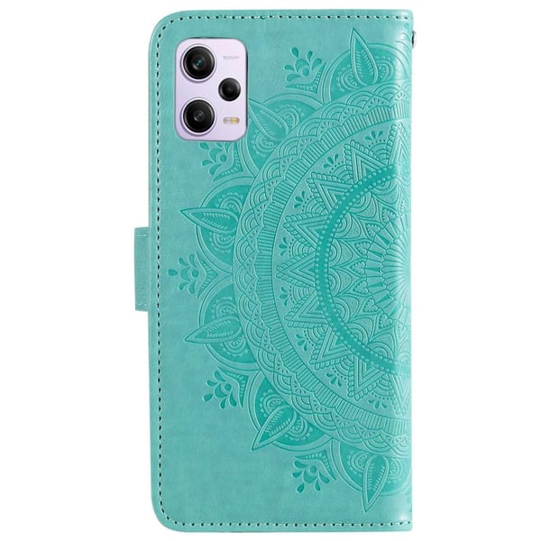 SKALO Xiaomi Redmi Note 12 Pro 5G Mandala Flip Cover - Turkis