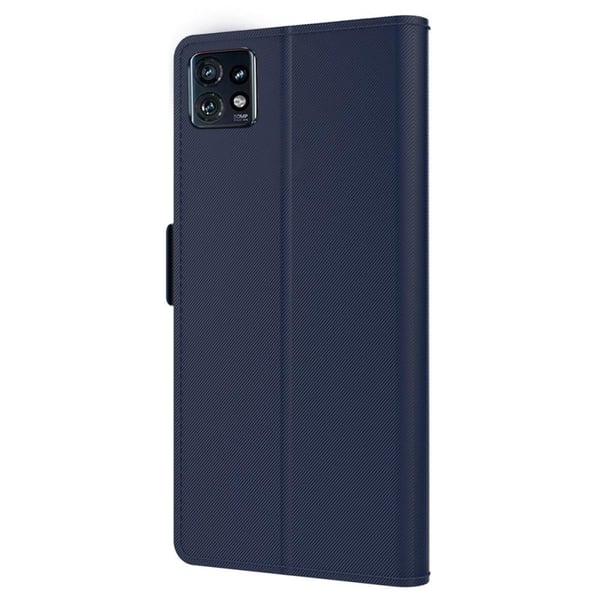 SKALO Motorola Edge 40 Pro 5G Kortholder Mirror Flip Cover - Blå