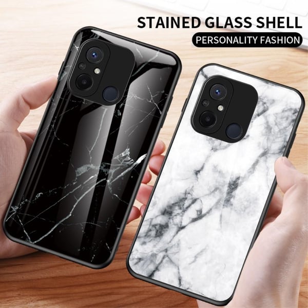 SKALO Xiaomi Redmi 12C 4G Marmor hærdet glas TPU Cover - #2