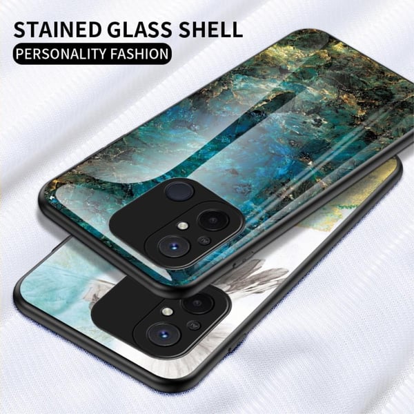 SKALO Xiaomi Redmi 12C 4G Marmor hærdet glas TPU Cover - #2