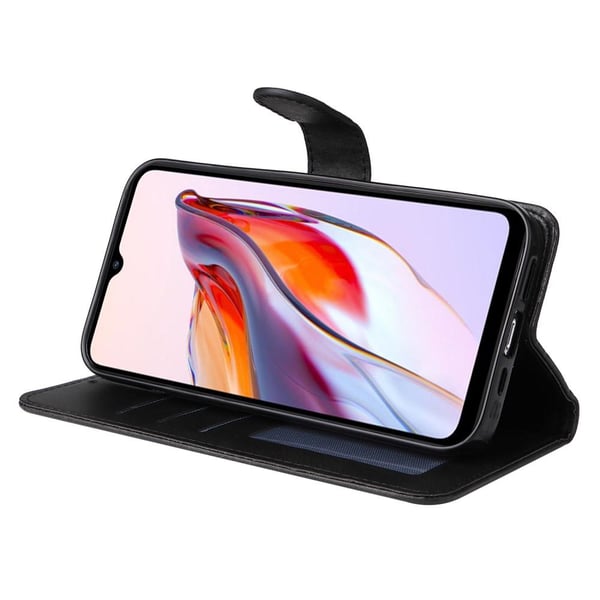 SKALO Xiaomi Redmi 12C 4G Lompakkokotelo PU-nahkaa - Musta