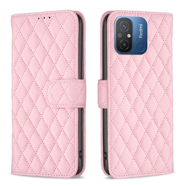 SKALO Xiaomi Redmi 12C 4G BINFEN COLOR Tikattu Lompakko - Pinkki