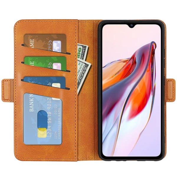 SKALO Xiaomi Redmi 12C 4G Premium Wallet Flip Cover - Lys brun