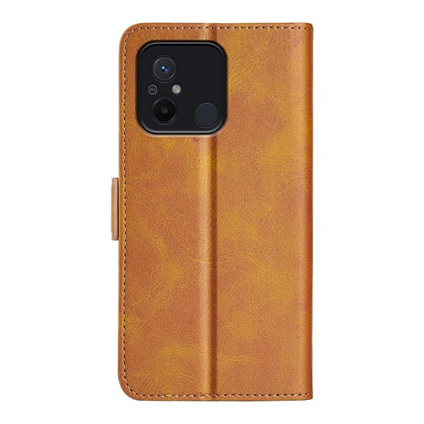 SKALO Xiaomi Redmi 12C 4G Premium Wallet Flip Cover - Lys brun