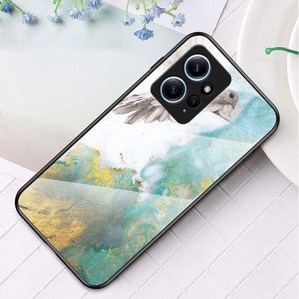 SKALO Xiaomi Redmi Note 12 4G Marmor hærdet glas TPU Cover - #3