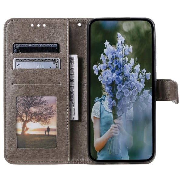 SKALO Xiaomi Redmi Note 12 4G Mandala lompakkokotelo - Harmaa