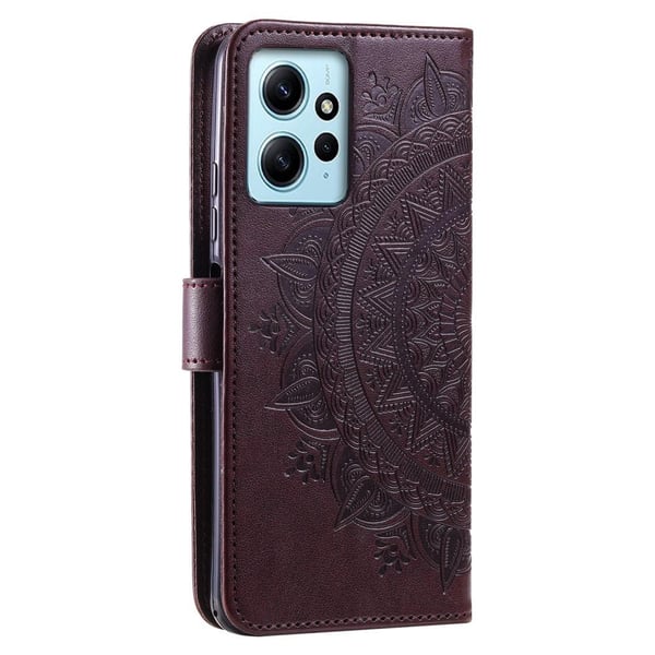 SKALO Xiaomi Redmi Note 12 4G Mandala Flip Cover - Brun