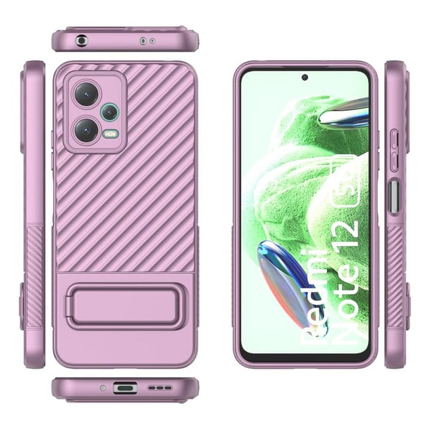 SKALO Xiaomi Redmi Note 12 5G Twill 2.0 TPU-Cover med rack - Lilla