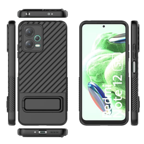 SKALO Xiaomi Redmi Note 12 5G Twill 2.0 TPU-Cover med rack - Sort