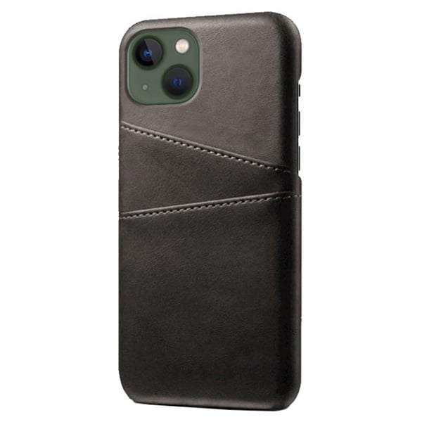 SKALO iPhone 15 PU-læder Kortholder Cover - Sort