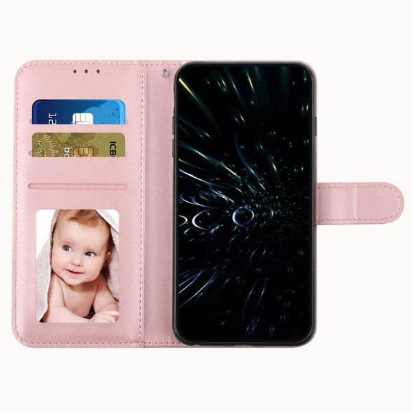 SKALO iPhone 15 Pro Embossed Triangle Flip Cover - Rosa guld