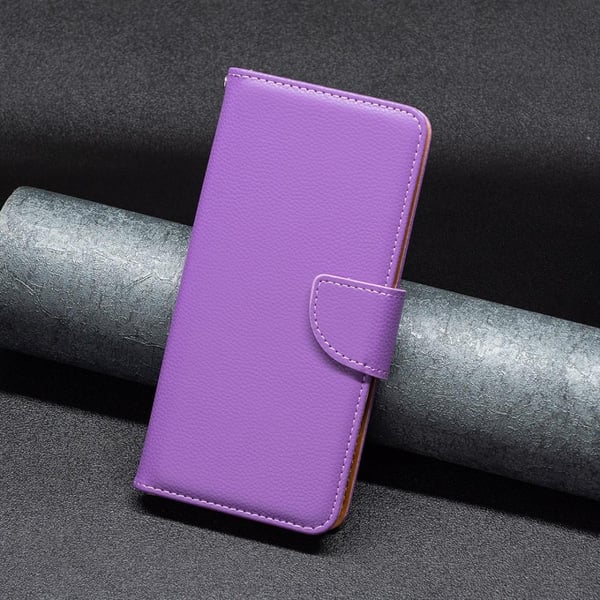 SKALO iPhone 15 Pro Max Litchi Flip Cover - Lilla