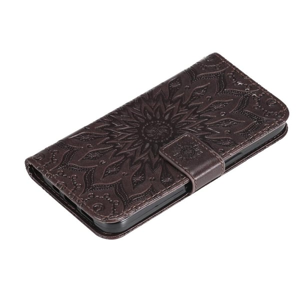 SKALO iPhone 15 Pro Max Mandala lompakkokotelo - Ruskea