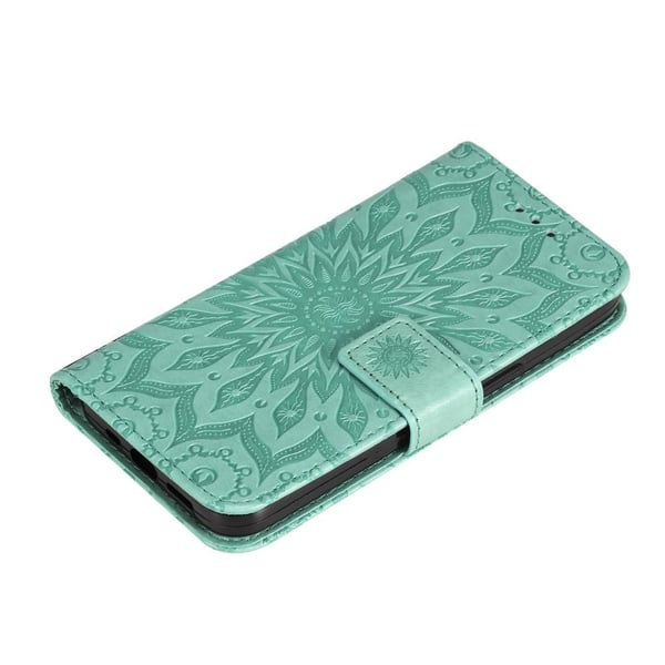SKALO iPhone 15 Pro Max Mandala Flip Cover - Grøn