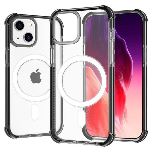 SKALO iPhone 15 Plus Erittäin vahva magneettinen rengas Bumper TPU-kuori - Musta SKALO iPhone 15 Plus Erittäin vahva magneettinen rengas Bumper TPU-kuori - Musta