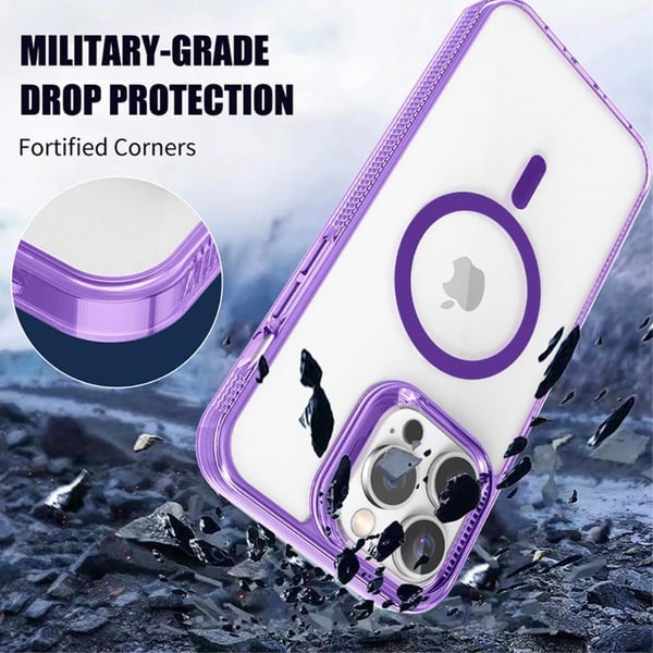SKALO iPhone 15 Pro Farve Bumper Magnetic Cover - Blå