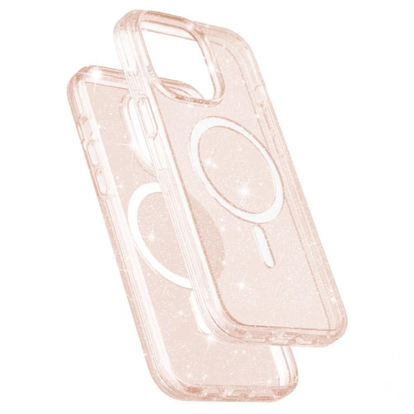SKALO iPhone 15 Pro Max Glitter Magnetic Ring TPU Cover - Guld