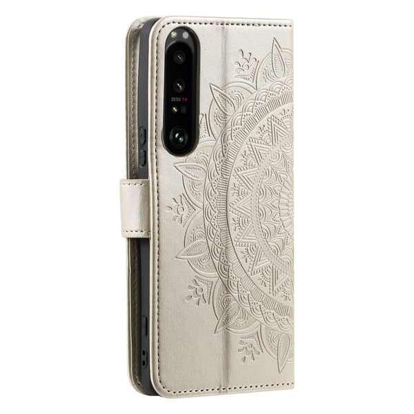 SKALO Sony Xperia 1 V Mandala Flip Cover - Guld
