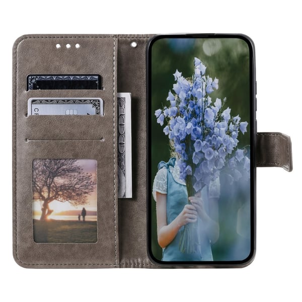 SKALO Sony Xperia 1 V Mandala lompakkokotelo - Harmaa