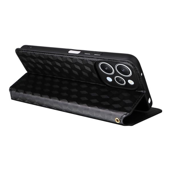 SKALO Xiaomi Redmi 12 4G/5G Rhombus Litchi Flip Cover - Sort