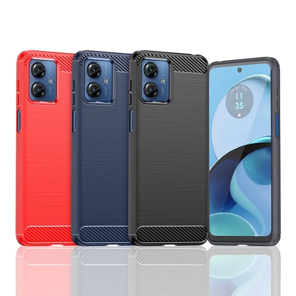 SKALO Motorola Moto G14 Armor Carbon Stødsikker TPU-cover