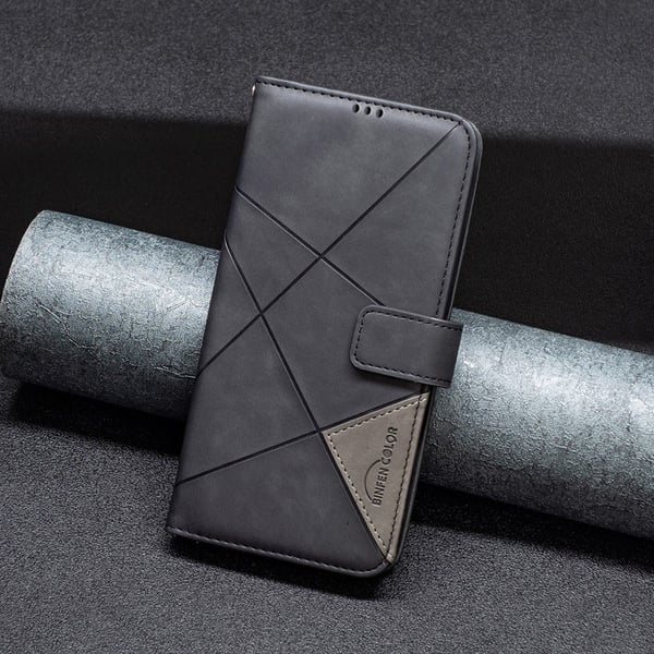 Motorola Moto G14 BINFEN COLOR Kohokuvioitu Lompakkokotelo - Musta