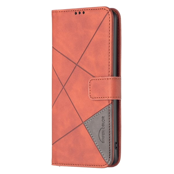Motorola Moto G14 BINFEN COLOR Præget Flip Cover - Brun