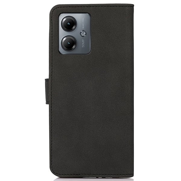 SKALO Motorola Moto G14 KHAZNEH Pungetui i PU-læder - Sort
