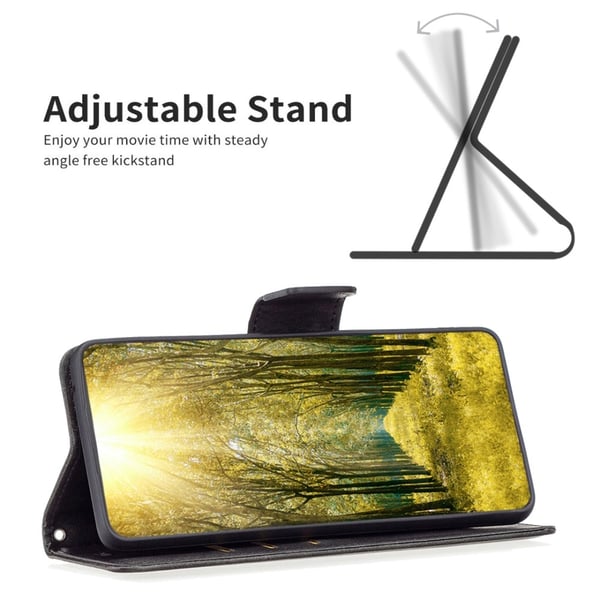 SKALO Motorola Moto G54 5G Flip Cover m. pung i PU-læder - Sort
