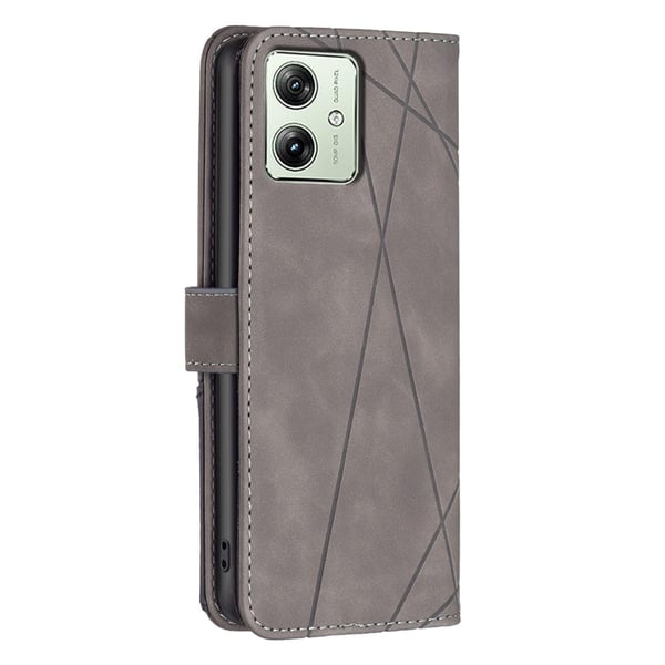 Motorola Moto G54 5G BINFEN COLOR Præget Flip Cover - Grå