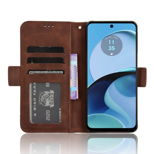 SKALO Motorola Moto G14 6-RUM Pungetaske - Brun